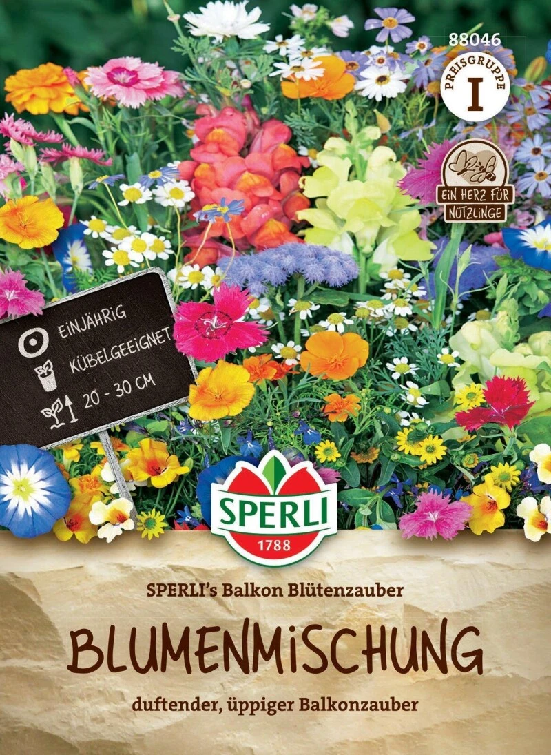 Blumenmischung SPERLI's Balkon Blütenzauber, Duftend Und üppig Blühend, Saatgut Von Sperli 1 Blumenmischung SPERLI's Balkon Blütenzauber, Duftend Und üppig Blühend, Saatgut Von Sperli
