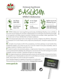 Basilikum SPERLING`s Balkonstar | Sehr Beliebtes Würz- U Heilkraut | Kleinblättrige Sorte -Günstiges Blueten Haus Geschäft basilikum balkonstar2