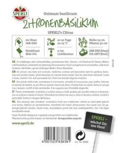 Basilikum Zitronen, SPERLING´s Citrus