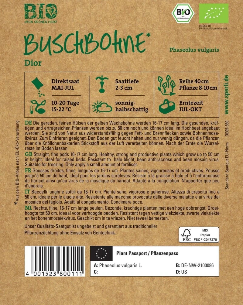 BIO Buschbohne Gelb, Von Natur Aus Widerstandsfähig, Zum Einfrieren Geeignet, Ideal Für Anbau Im Hochbeet 2 BIO Buschbohne Gelb, Von Natur Aus Widerstandsfähig, Zum Einfrieren Geeignet, Ideal Für Anbau Im Hochbeet – Bild 2