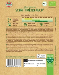 BIO Schnittknoblauch, Mehrjährig, Kübelgeeignet Für Mehrfache Ernte, Bio Saatgut Von Sperli