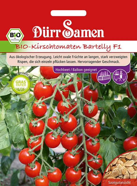 BIO Tomaten Bartelly F1, Leicht Ovale Früchte An Langen Stark Verzweigten Rispen, Gute Resistenzen 1 BIO Tomaten Bartelly F1, Leicht Ovale Früchte An Langen Stark Verzweigten Rispen, Gute Resistenzen
