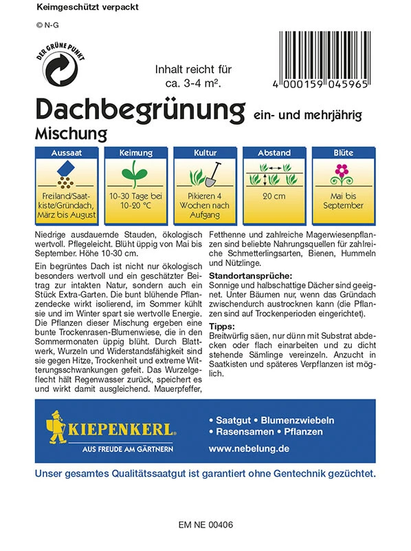 Blumenmischung Dachbegrünung | Ein- Und Mehrjährig | ökologisch Wertvolle Und Ausdauernde Stauden 2 Blumenmischung Dachbegrünung | Ein- Und Mehrjährig | ökologisch Wertvolle Und Ausdauernde Stauden – Bild 2