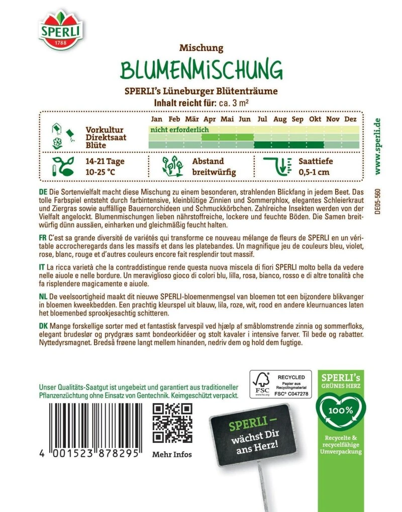Blumenmischung Lüneburger Blütenträume, Farbintensiver Nützlingsmagnet, Saatgut Von Sperli 2 Blumenmischung Lüneburger Blütenträume, Farbintensiver Nützlingsmagnet, Saatgut Von Sperli – Bild 2