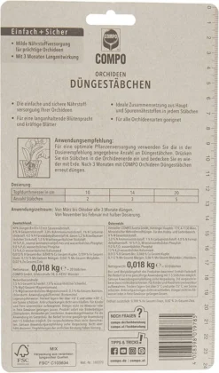 COMPO Düngestäbchen Für Orchideen, 3 Monate Langzeitwirkung, 20 Stück -Günstiges Blueten Haus Geschäft compo duengestaebchen fuer orchideen 3 monate langzeitwirkung 20 stueck2