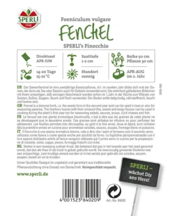 Fenchel SPERLING`s Finocchio, Zweijährige Gewürz Und Heilpflanze, Süß-würziger Geschmack (anisartig)