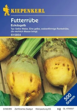 Futterrübe Eckdogelb 500 G, Gelbe Walzenförmige Runkelrübe, Bringt Reichlich Masse
