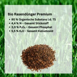 GardenTaurus® Rasendünger, 2,5 - 25kg, Naturdünger Für Sattes Grün, 100% Natürliche Inhaltsstoffe