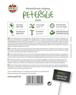 Petersilie Darki, 5 Saatscheiben