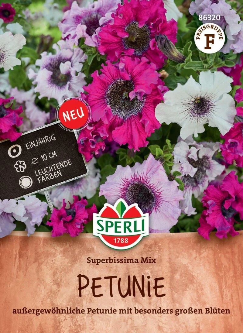 Petunie Superbissima Mix, Große Blüten, Leuchtende Farben, Saatgut Von Sperli 1 Petunie Superbissima Mix, Große Blüten, Leuchtende Farben, Saatgut Von Sperli