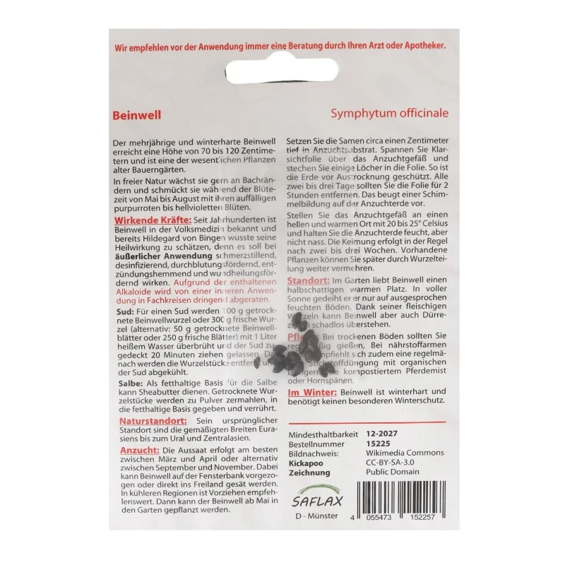 Beinwell - Heilpflanzen Saatgut 15 Samen - Symphytum Officinale 3 Beinwell - Heilpflanzen Saatgut 15 Samen - Symphytum Officinale – Bild 3