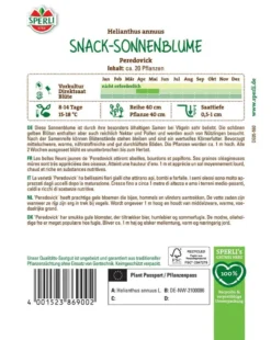 Snack-Sonnenblume Peredovick, Nährstoffreiche Samen Für Die Vogelwelt, Nützlingsfreundlich -Günstiges Blueten Haus Geschäft sonnenblume peredovick2