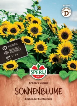Sonnenblume SPERLI's Gigant, Nektarspender, Blühender Sichtschutz, Bis 4 Meter Wuchshöhe