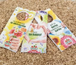 Sperli Geschenkanhänger Für Flaschen - 3 Stück, Blumensamenmischung