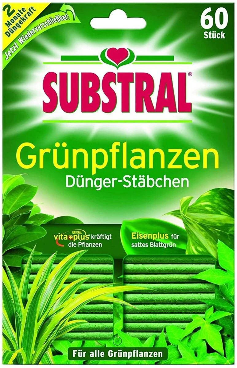 Substral Dünger-Stäbchen Für Grünpflanzen Mit Eisen-Plus Und 2 Monate Langzeitwirkung, 60 Stück 2 Substral Dünger-Stäbchen Für Grünpflanzen Mit Eisen-Plus Und 2 Monate Langzeitwirkung, 60 Stück – Bild 2