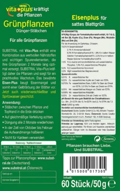 Substral Dünger-Stäbchen Für Grünpflanzen Mit Eisen-Plus Und 2 Monate Langzeitwirkung, 60 Stück 5 Substral Dünger-Stäbchen Für Grünpflanzen Mit Eisen-Plus Und 2 Monate Langzeitwirkung, 60 Stück -Günstiges Blueten Haus Geschäft substral pflanzenduenger duenger fuer gruenpflanzen substral 60 stueck2